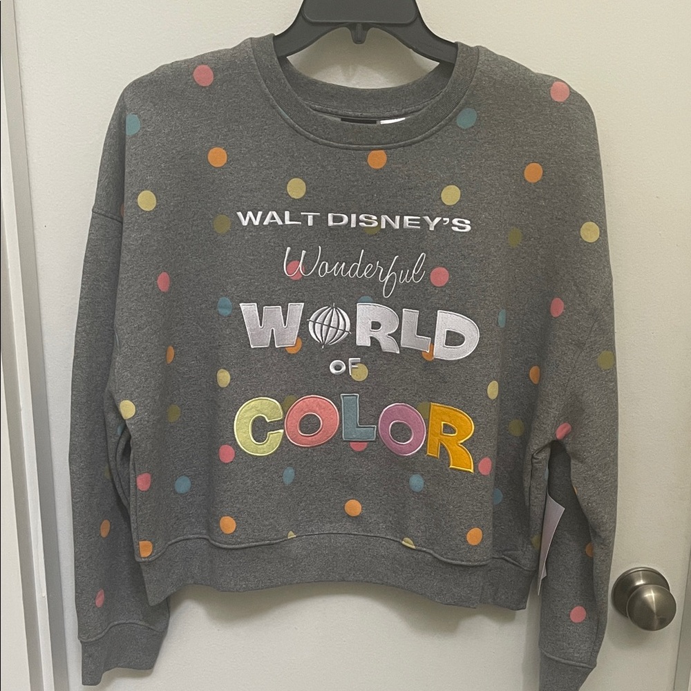 Disney Gray Sweatshirt with Colorful Dots